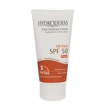 کرم ضد آفتاب رنگی فاقد چربی SPF 50 هيدرودرم (بژ متوسط)