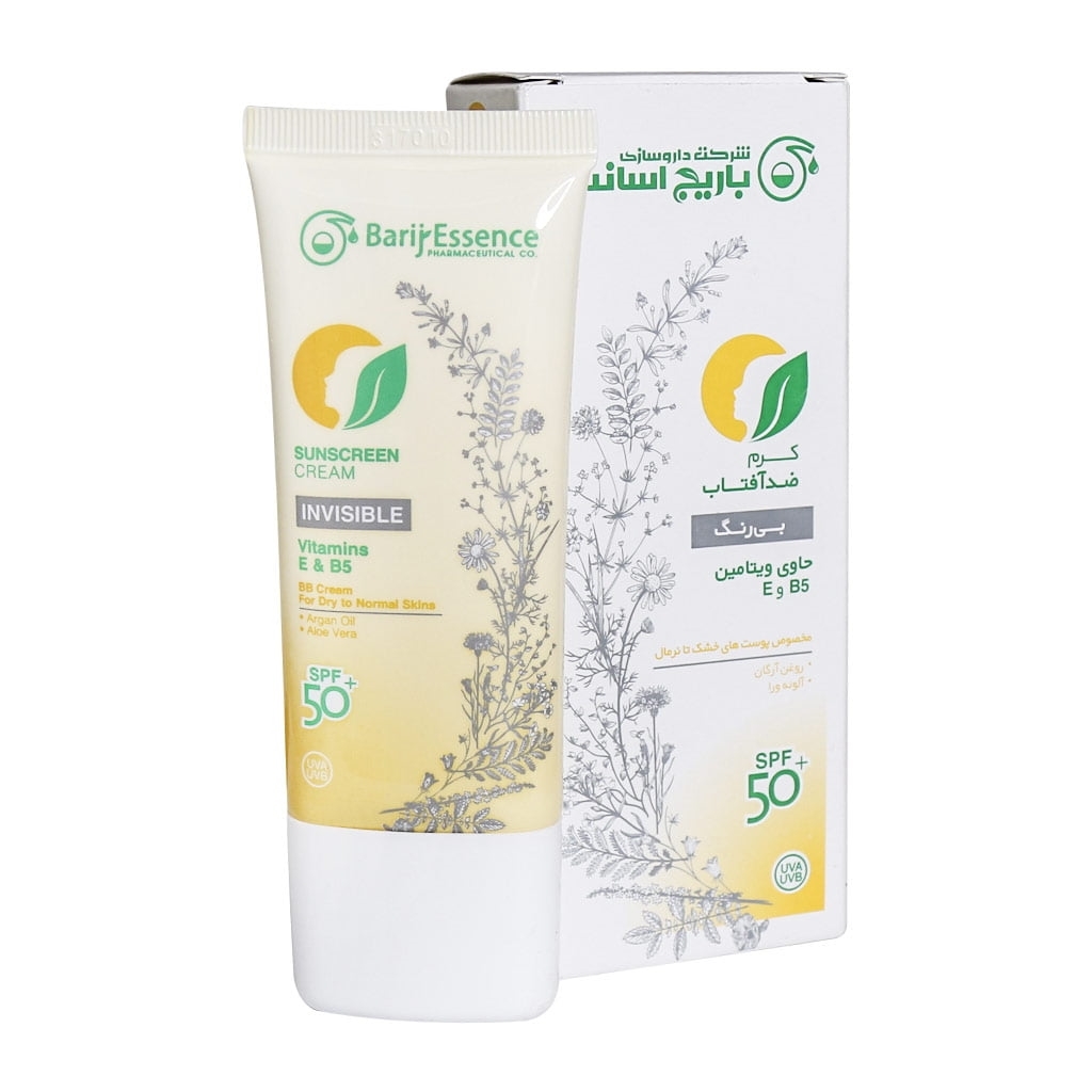 کرم ضد آفتاب SPF50 پوست‌ خشک تا نرمال باریج اسانس - بی رنگ