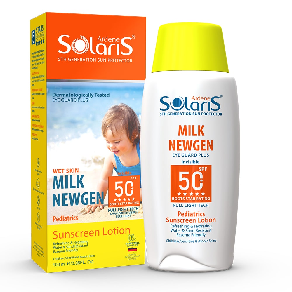 لوسیون ضد آفتاب کودکان SPF 50 میلک نیوژن آردن سولاریس - 100 میلی لیتر