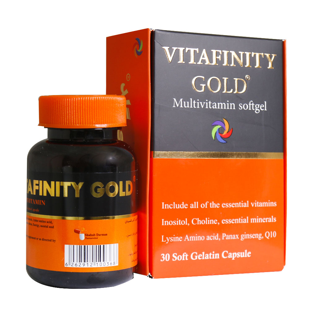 سافت ژل مولتی ویتامین ویتافینیتی گلد شهاب درمان - 30 عددی