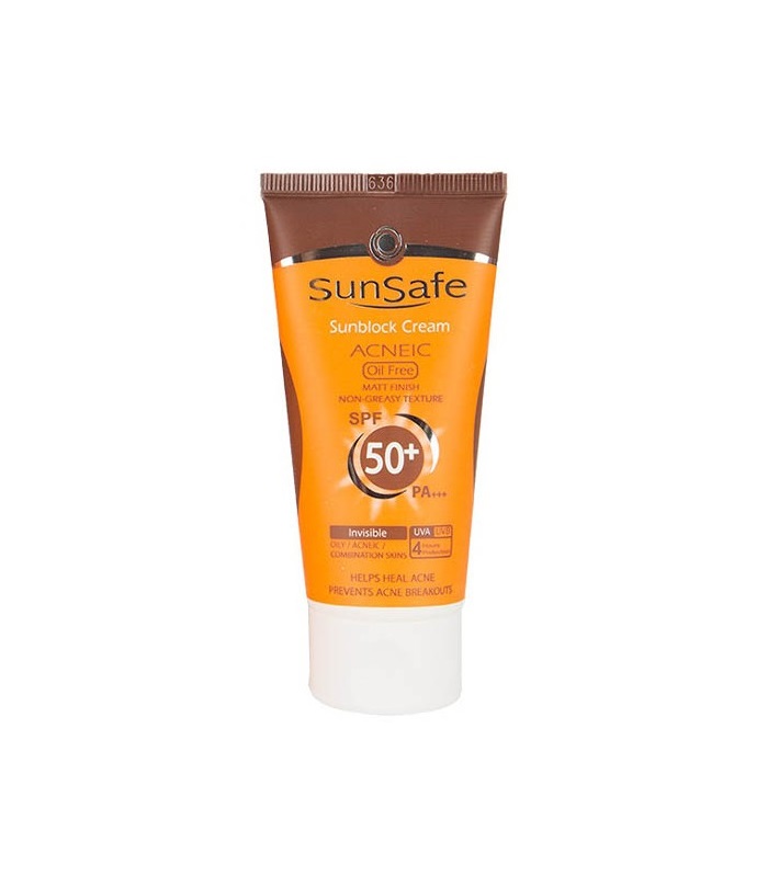 كرم ضد آفتاب +SPF 50 فاقد چربی سان سیف - بی رنگ