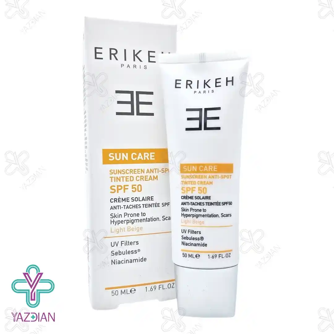 کرم ضد آفتاب و ضد لک SPF50 اریکه بژ روشن - 50 میلی لیتر