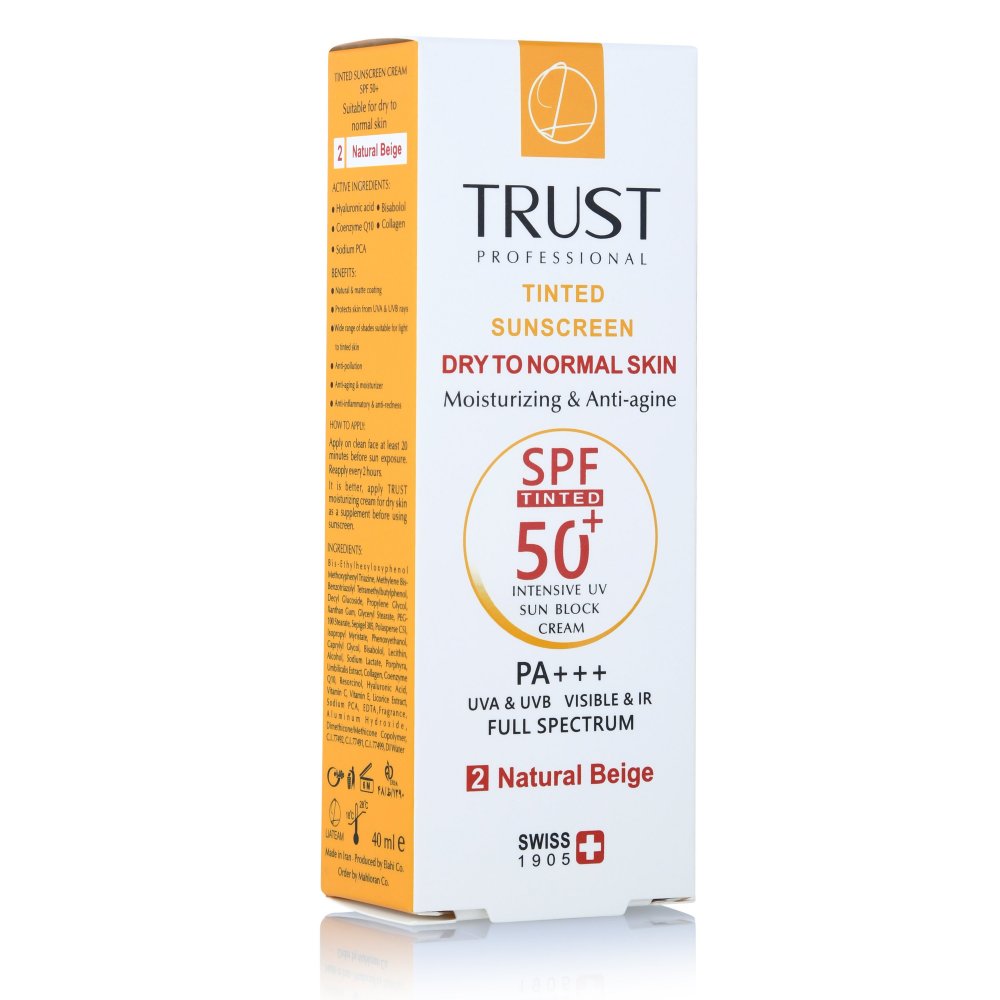 کرم ضد آفتاب SPF50 پوست خشک و معمولی تراست - بژ طبیعی 