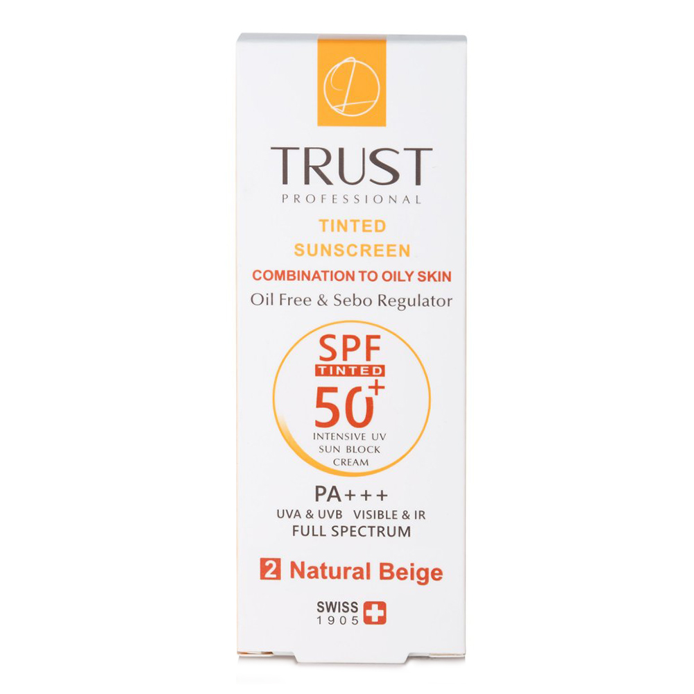 کرم ضد آفتاب SPF50 پوست چرب و مختلط  تراست - بژ طبیعی