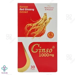 قرص رد جینسینگ 1000 میلی گرم جینسو - 30 عددی 