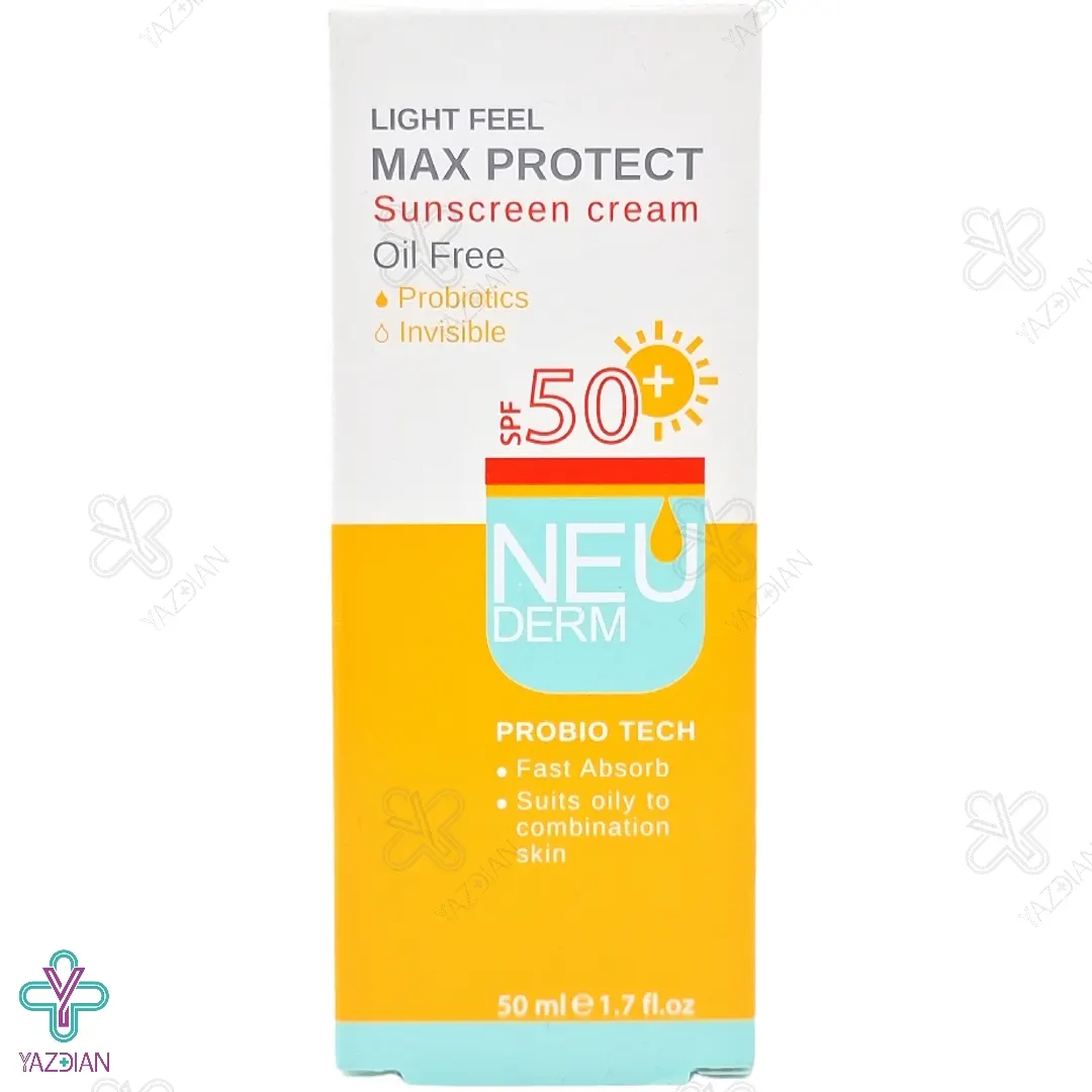 کرم ضد آفتاب SPF50 فاقد چربی مکس پروتکت نئودرم - بی رنگ