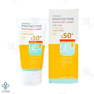 کرم ضد آفتاب SPF50 فاقد چربی نئودرم  - بژ تیره 
