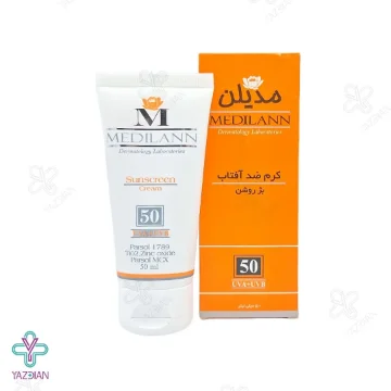 کرم ضد آفتاب SPF50 مدیلن پوست خشک و حساس - بژ روشن