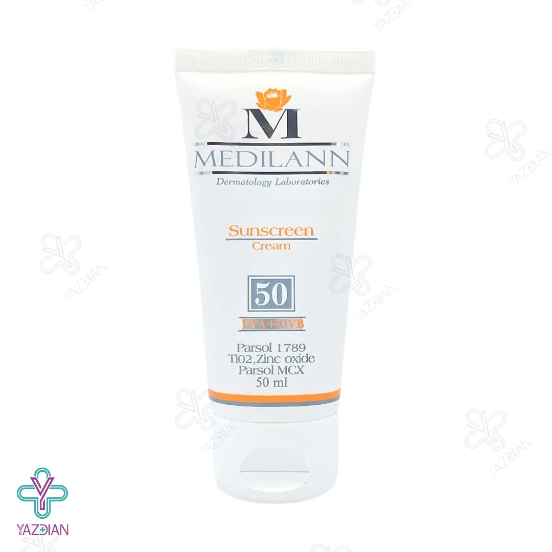 کرم ضد آفتاب SPF50 مدیلن پوست خشک و حساس - بژ روشن