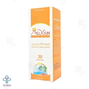 کرم ضد آفتاب SPF30 مدیسان مناسب پوست خشک - بی رنگ