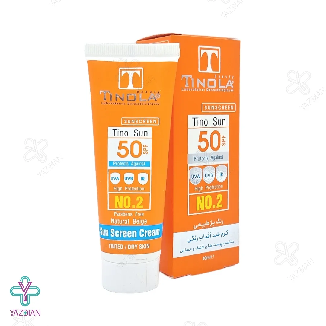 کرم ضد آفتاب SPF50 پوست خشک تینولا - بژ طبیعی