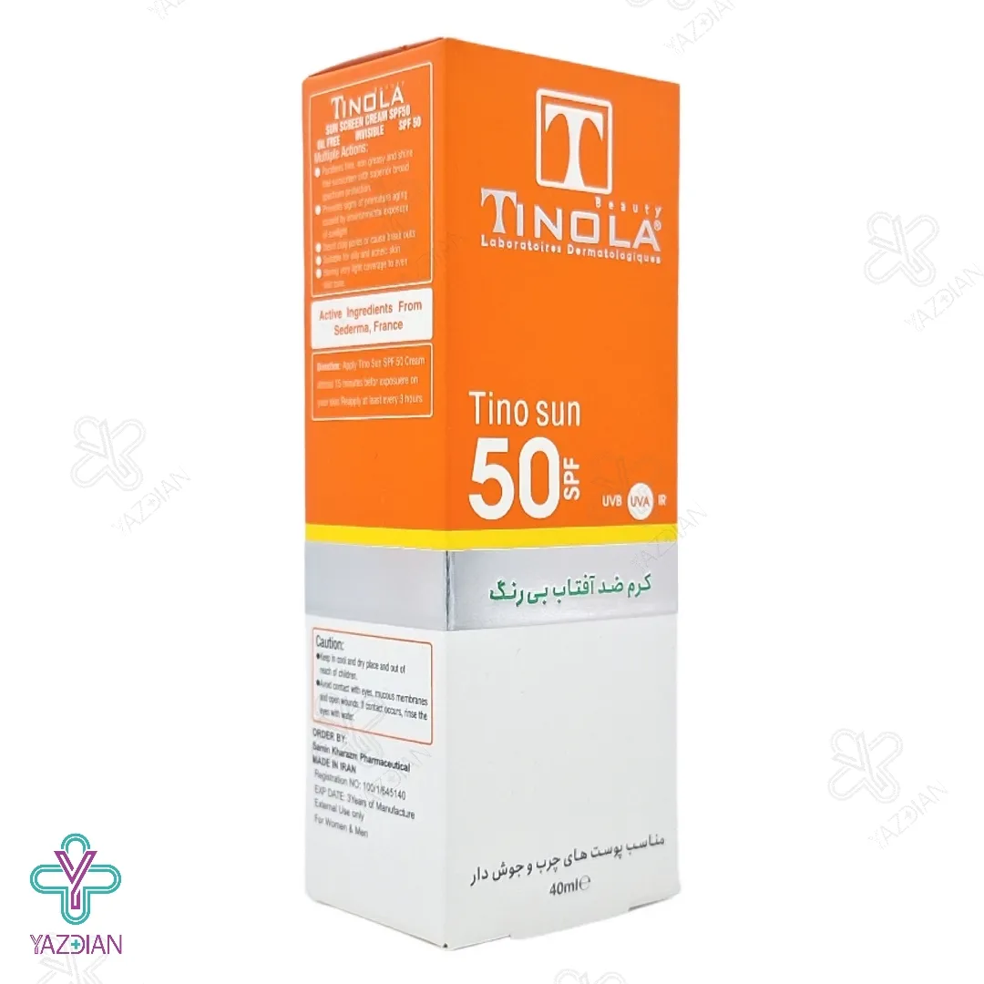 کرم ضد آفتاب SPF50 فاقد چربی تینولا - بی رنگ