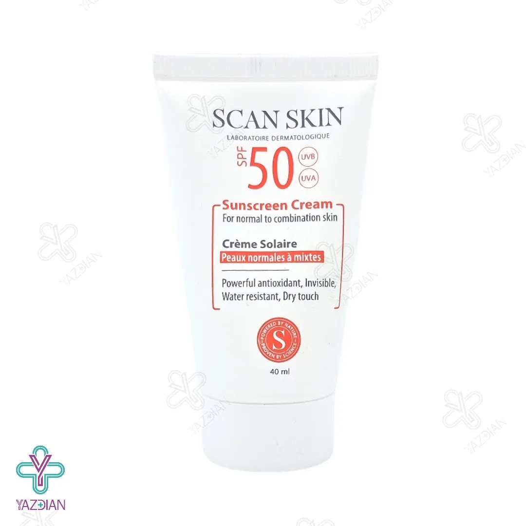 کرم ضد آفتاب SPF50 پوست نرمال تا مختلط اسکن اسکین - بی رنگ