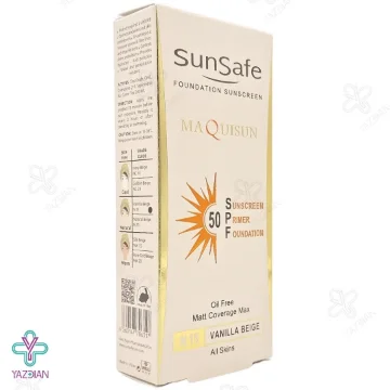 کرم ضد آفتاب SPF50 پودری و پرایمری سان سیف - بژ وانیلی