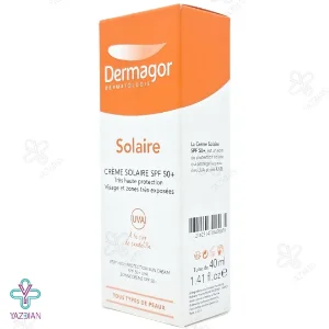 کرم ضد آفتاب SPF50 پوست خشک و معمولی درماگور - 50 میلی لیتر	