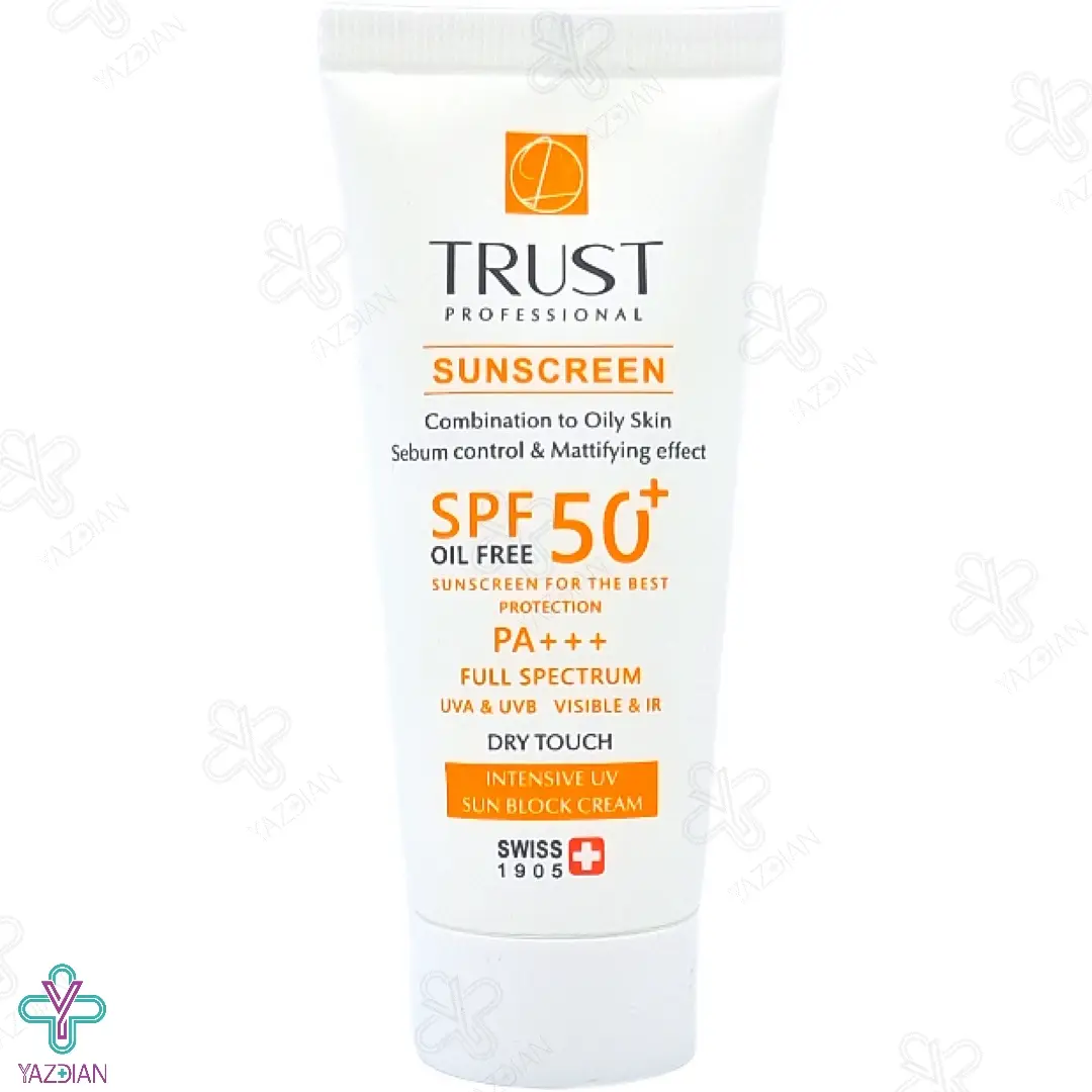 کرم ضد آفتاب کنترل کننده چربی SPF50 تراست پوست چرب و مختلط - بی رنگ