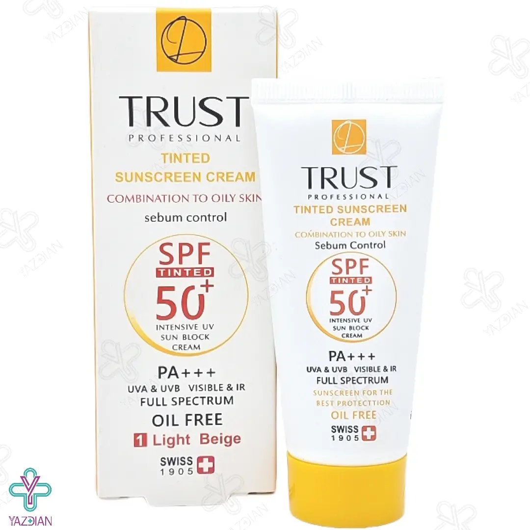 کرم ضد آفتاب SPF50 پوست چرب و مختلط تراست - بژ روشن