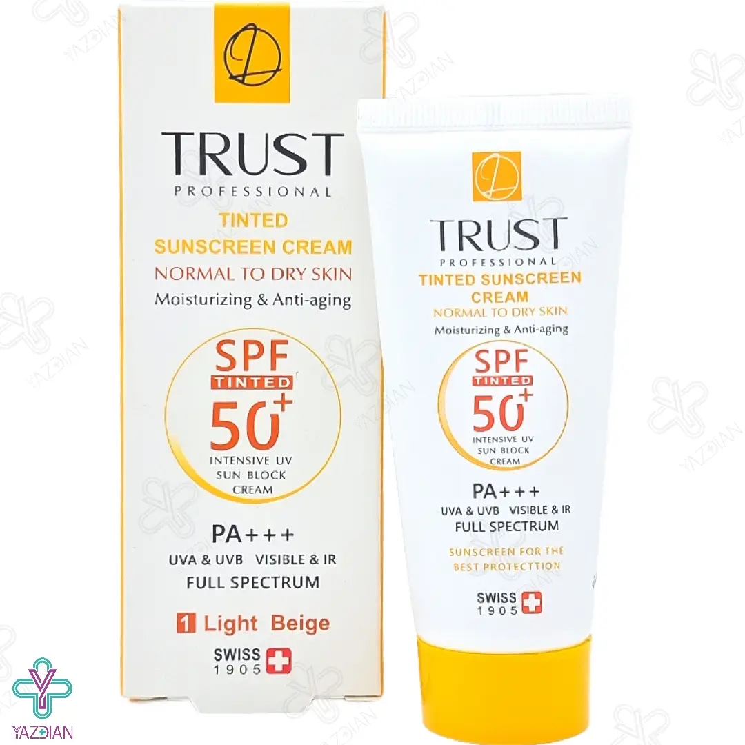 کرم ضد آفتاب SPF50 پوست خشک و معمولی تراست - بژ روشن