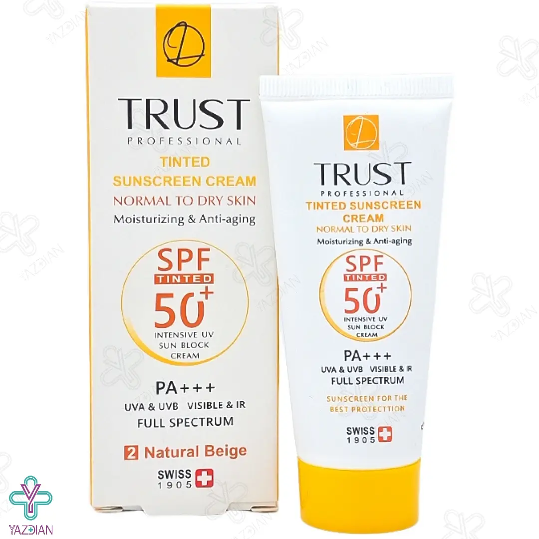 کرم ضد آفتاب SPF50 پوست خشک و معمولی تراست - بژ طبیعی