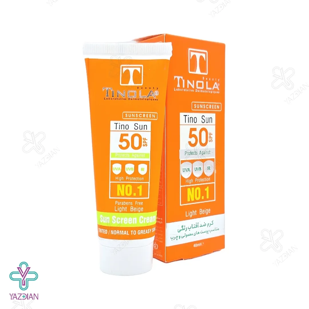 کرم ضد آفتاب SPF50 فاقد چربی تینولا - بژ روشن
