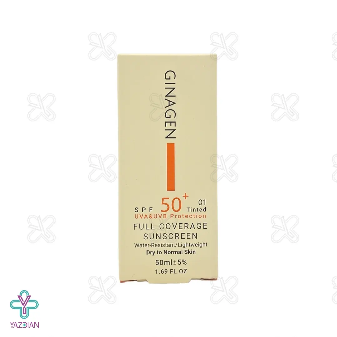 کرم ضد آفتاب SPF50 پوست خشک ژیناژن - رنگی 01	