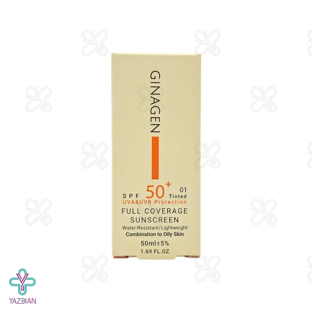 کرم ضد آفتاب SPF50 پوست چرب ژیناژن - رنگی 01	