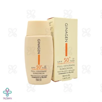 کرم ضد آفتاب SPF50 پوست چرب ژیناژن - رنگی 01	