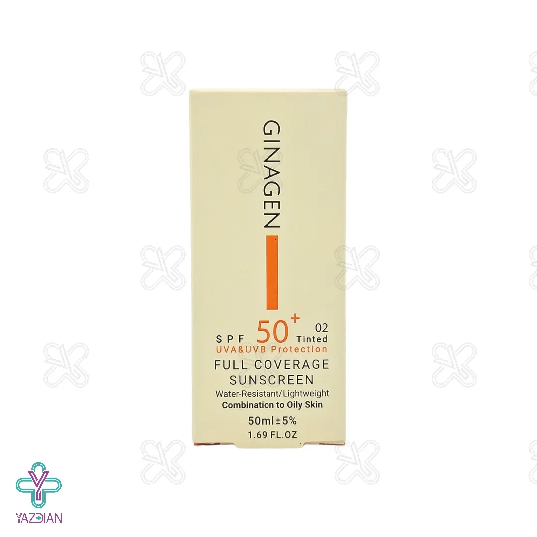 کرم ضد آفتاب SPF50 پوست چرب ژیناژن - رنگی 02	