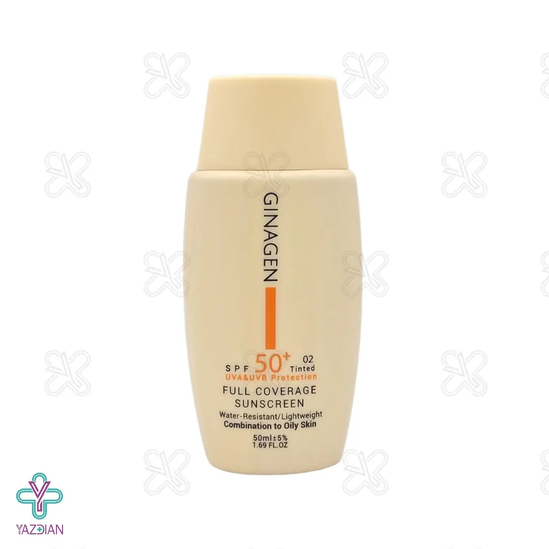 کرم ضد آفتاب SPF50 پوست چرب ژیناژن - رنگی 02	