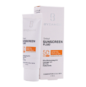 فلوئید ضد آفتاب SPF50 پوست چرب بیزانس – بژ طبیعی