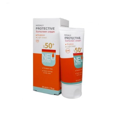 کرم ضد آفتاب SPF50 پوست خشک نئودرم - بژ روشن