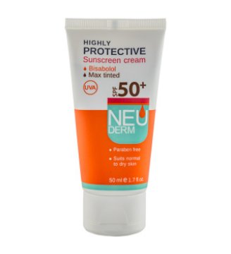 کرم ضد آفتاب SPF50 پوست خشک نئودرم - بژ تیره