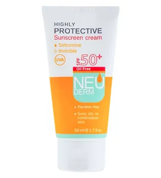 کرم ضد آفتاب SPF50 فاقد چربی نئودرم - بی رنگ