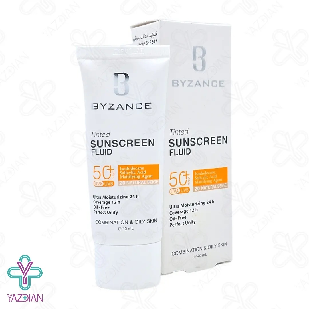 فلوئید ضد آفتاب SPF50 پوست چرب بیزانس – بژ طبیعی