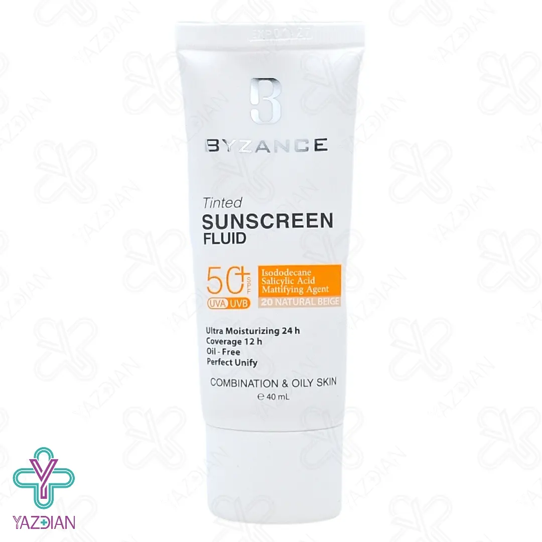 فلوئید ضد آفتاب SPF50 پوست چرب بیزانس – بژ طبیعی