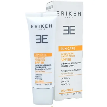 تصویر  فلوئید ضد آفتاب SPF50 فاقد چربی اریکه - بژ طبیعی