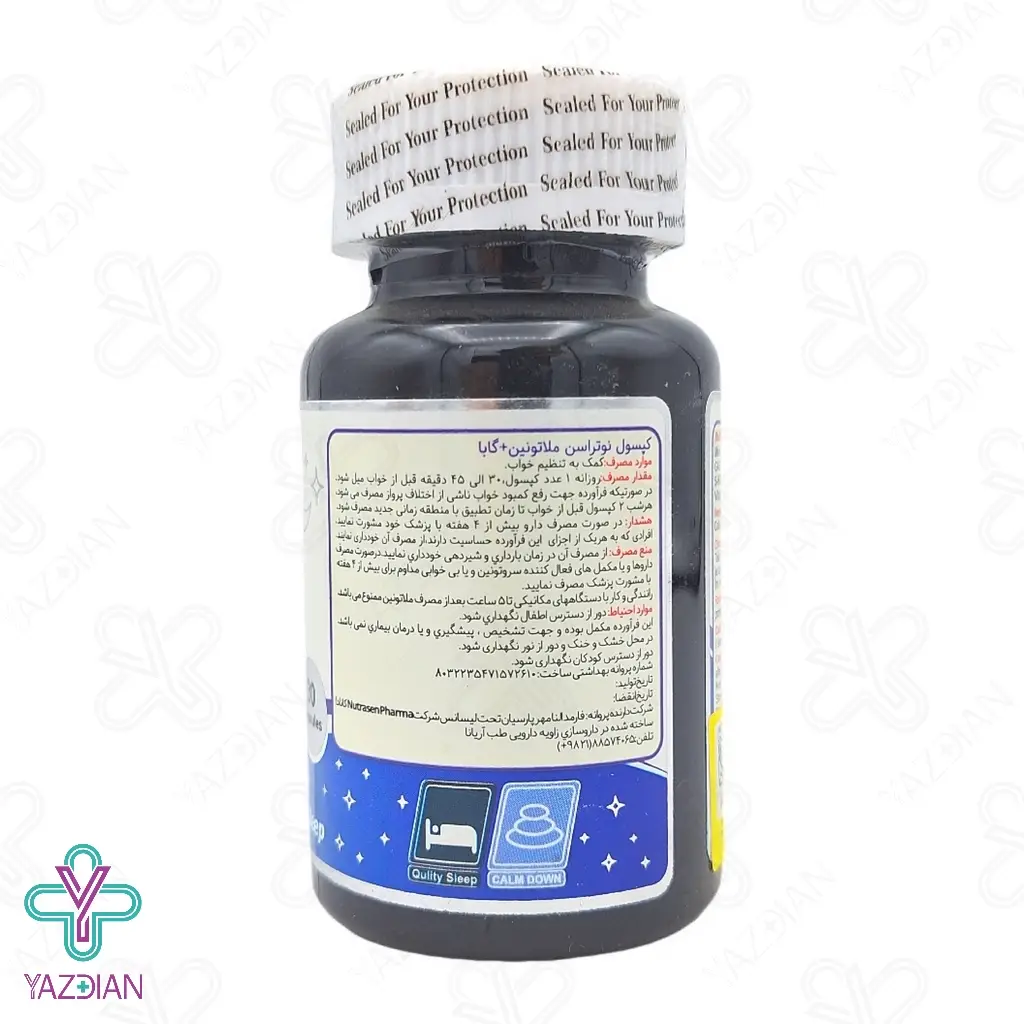 کپسول خواب آور و آرام بخش ملاتونین پلاس گابا نوتراسن - 30 عددی