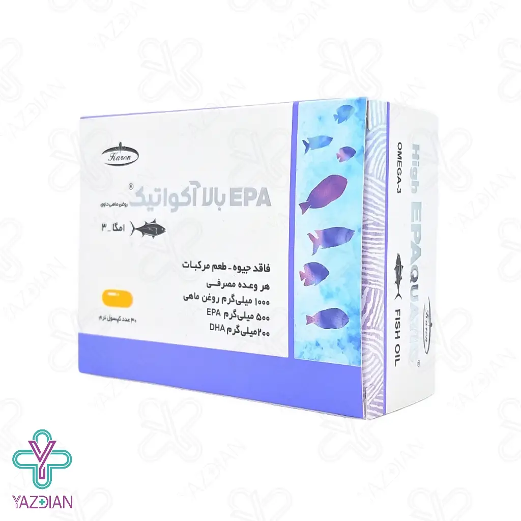 سافت ژل امگا3 ای پی ای آکواتیک بالا کارن - 30 عددی	