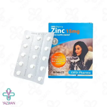 قرص تقویت پوست.مو و ناخن زینک 15 میلی گرم او پی دی فارما - 30 عددی		
