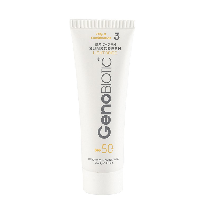 تصویر  کرم ضد آفتاب فاقد چربی SPF50 ژنوبایوتیک - بژ روشن