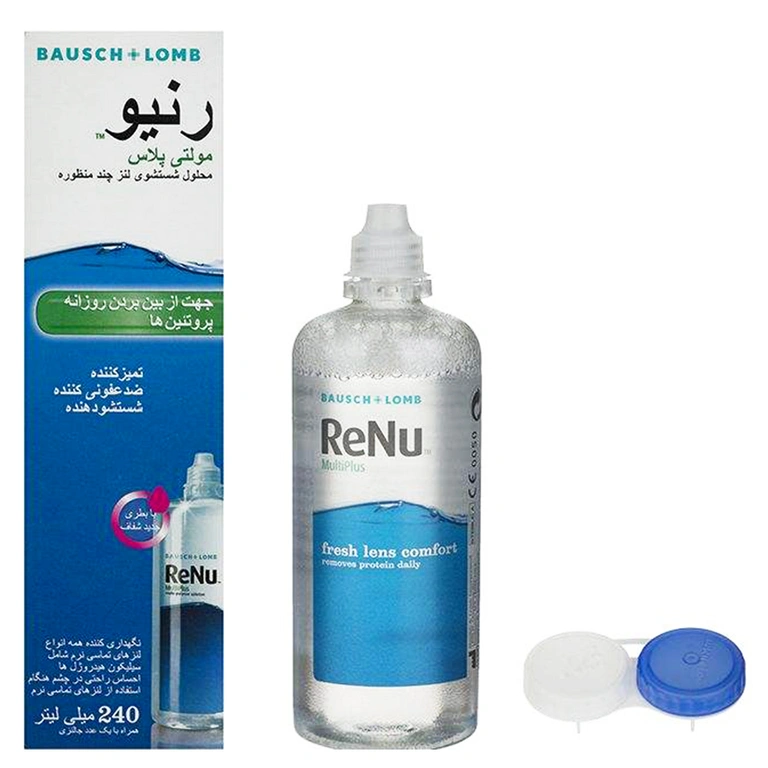 محلول شست و شوی لنز رنیو مدل Multiplus - حجم 240 میلی لیتر