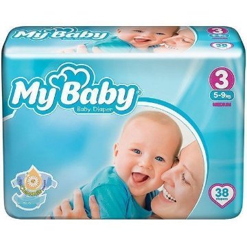 پوشک بچه مای بیبی سایز 3 بسته 38 عددی