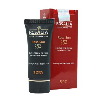 کرم ضد آفتاب SPF 50 فاقد چربی رزالیا - بژ طبیعی