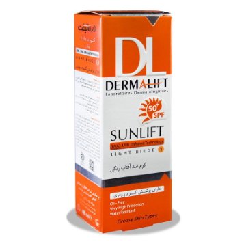 تصویر  کرم ضد آفتاب رنگی SPF 50 پوست چرب درمالیفت - بژ روشن