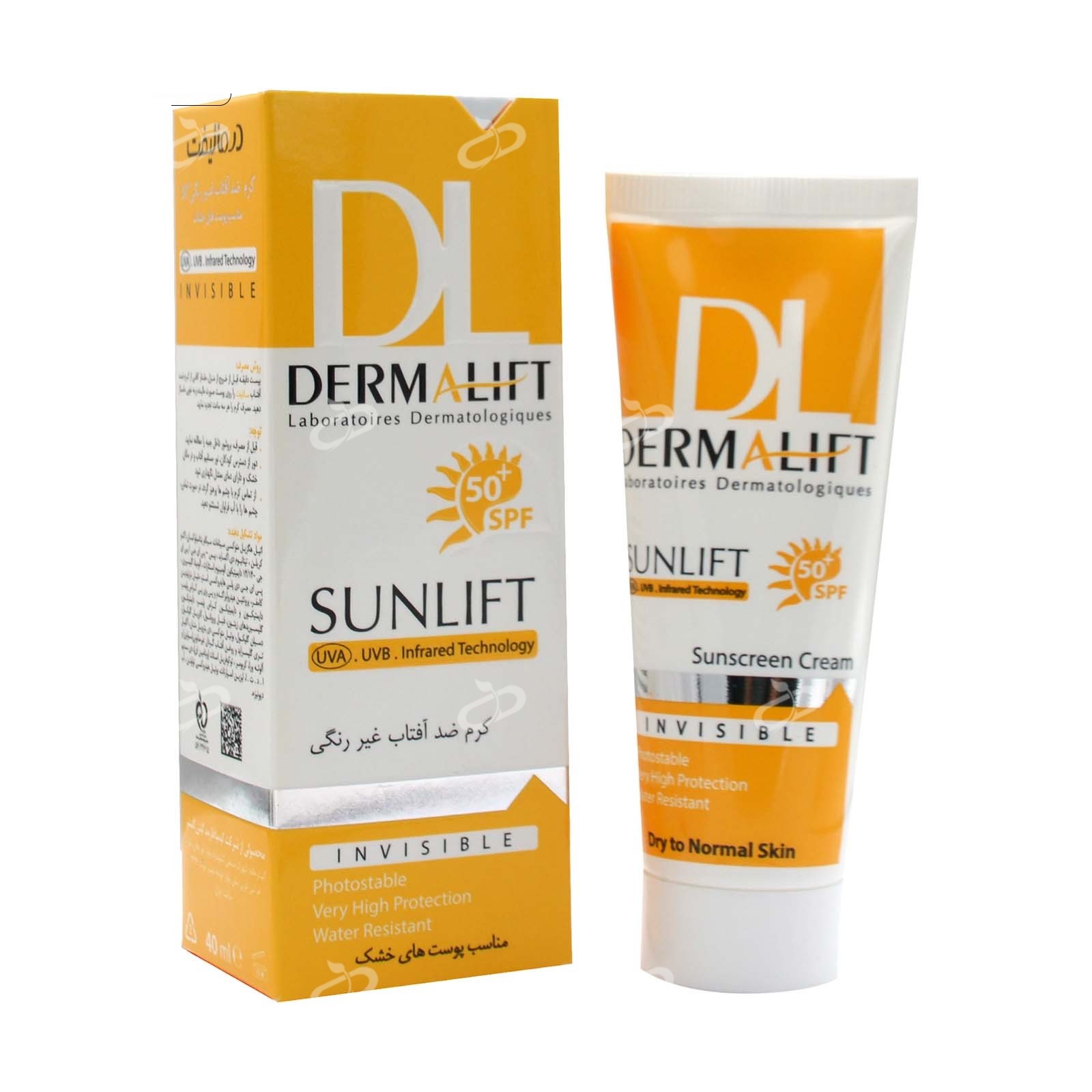 تصویر  کرم ضد آفتاب SPF 50 پوست خشک درمالیفت - بی رنگ