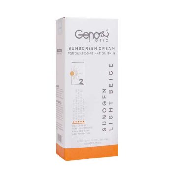 تصویر  کرم ضد آفتاب فاقد چربی SPF50 ژنوبایوتیک - بژ روشن