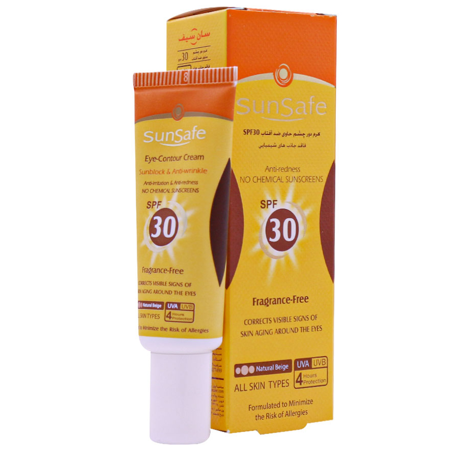تصویر  کرم دور چشم رنگی حاوی ضد آفتاب SPF 30 سان سیف - بژ طبیعی