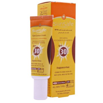 تصویر  کرم دور چشم رنگی حاوی ضد آفتاب SPF 30 سان سیف - بژ طبیعی