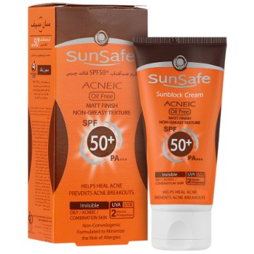 تصویر  کرم ضد آفتاب SPF 50 فاقد چربی سان سیف - بی رنگ