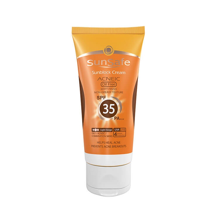 تصویر  کرم ضد آفتاب SPF 35 فاقد چربی سان سیف - بژ روشن